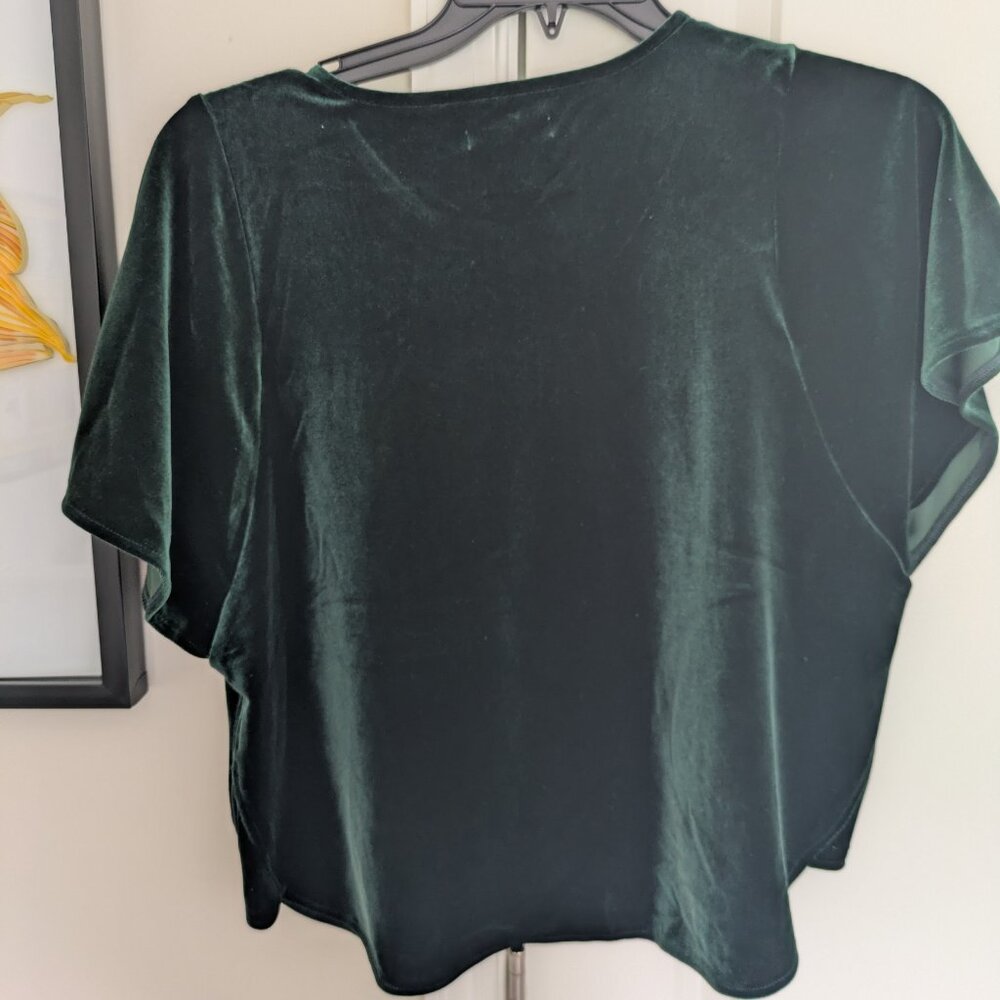 NWT Madewell emerald green velvet top - Picture 4 of 5